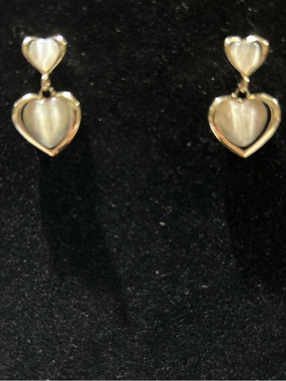 Cats eye effect Heart Drop Earrings - Women Jewelry